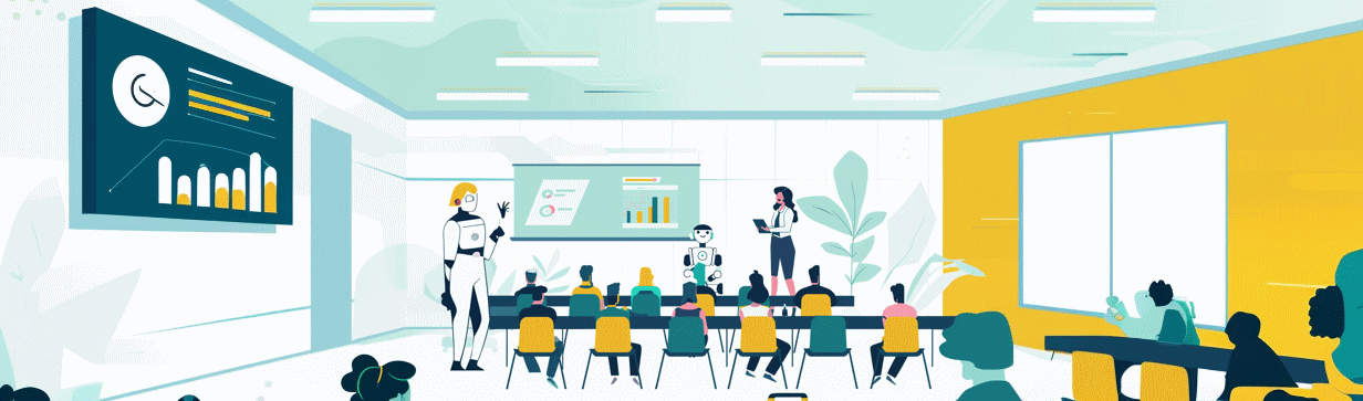 presentations in the office illustration