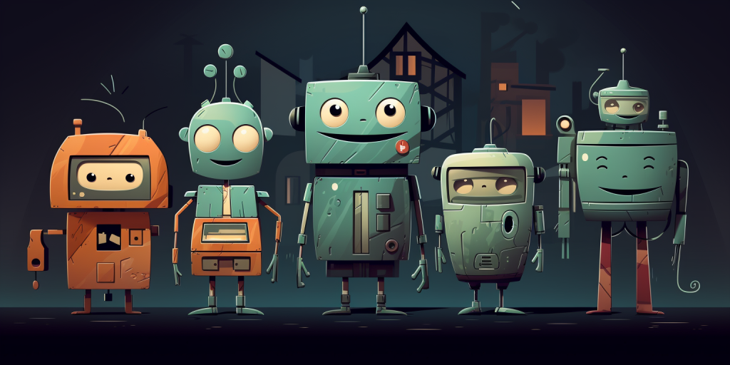 A group of robot siblings